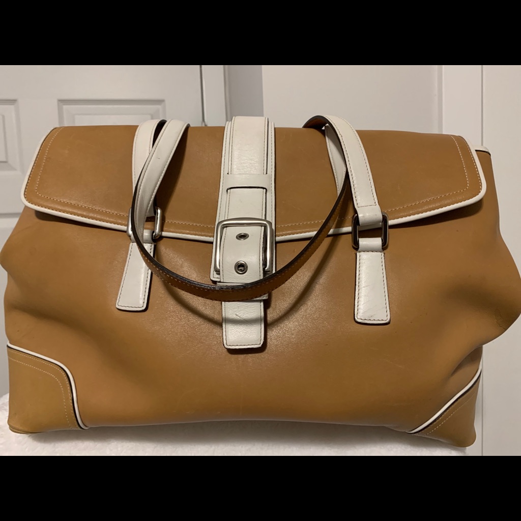 Authentic Tan Leather Coach Satchel